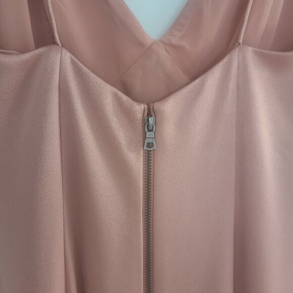 ALICE + OLIVIA Julietta V-Neck Blush Pink Slip Maxi Dress Burnt Rose Pink Size 0 - Picture 7 of 8